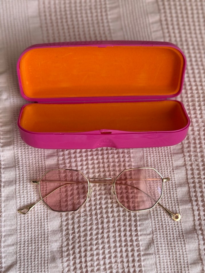 Pembe Retro Kadın Gözlük - Görsel 2
