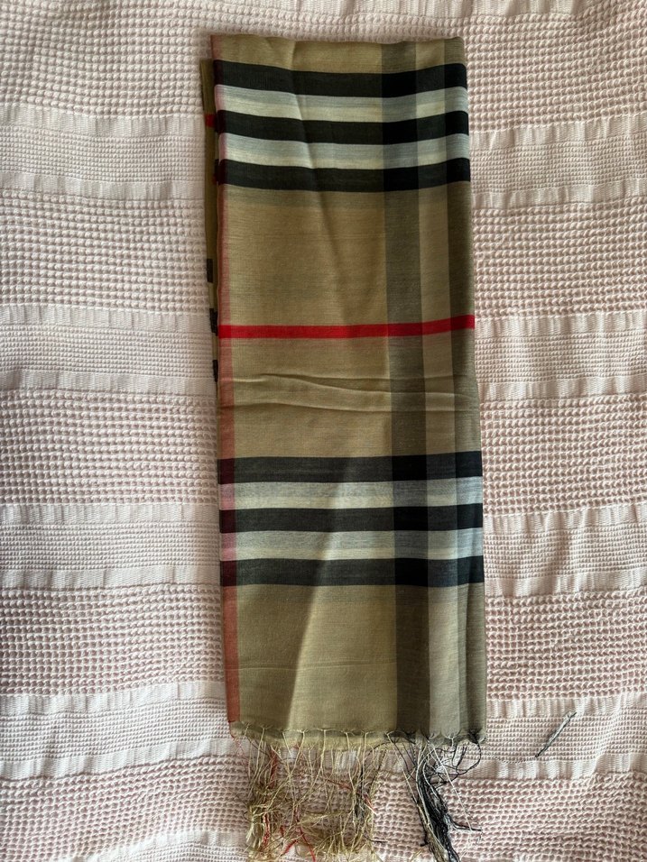 Burberry ithal  ipek pamuk karışımlı şal - Görsel 2