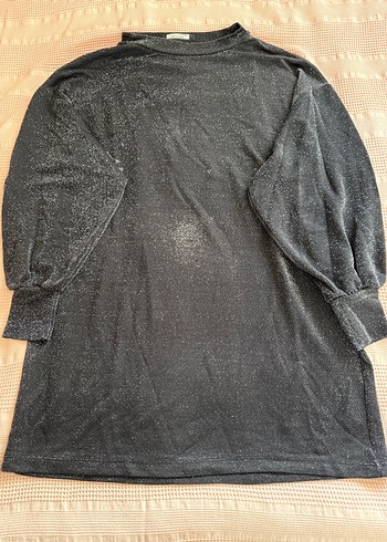 Koyu gri simli dokuma kumaş tunik - Görsel 2