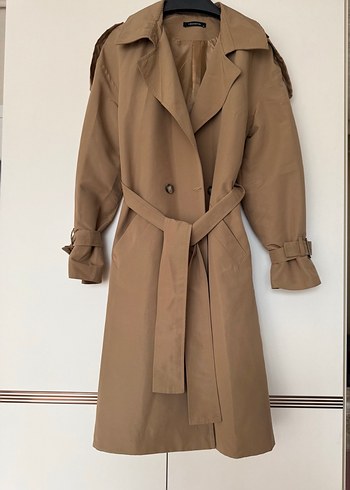 Camel uzun Kadın Trençkot - Görsel 5