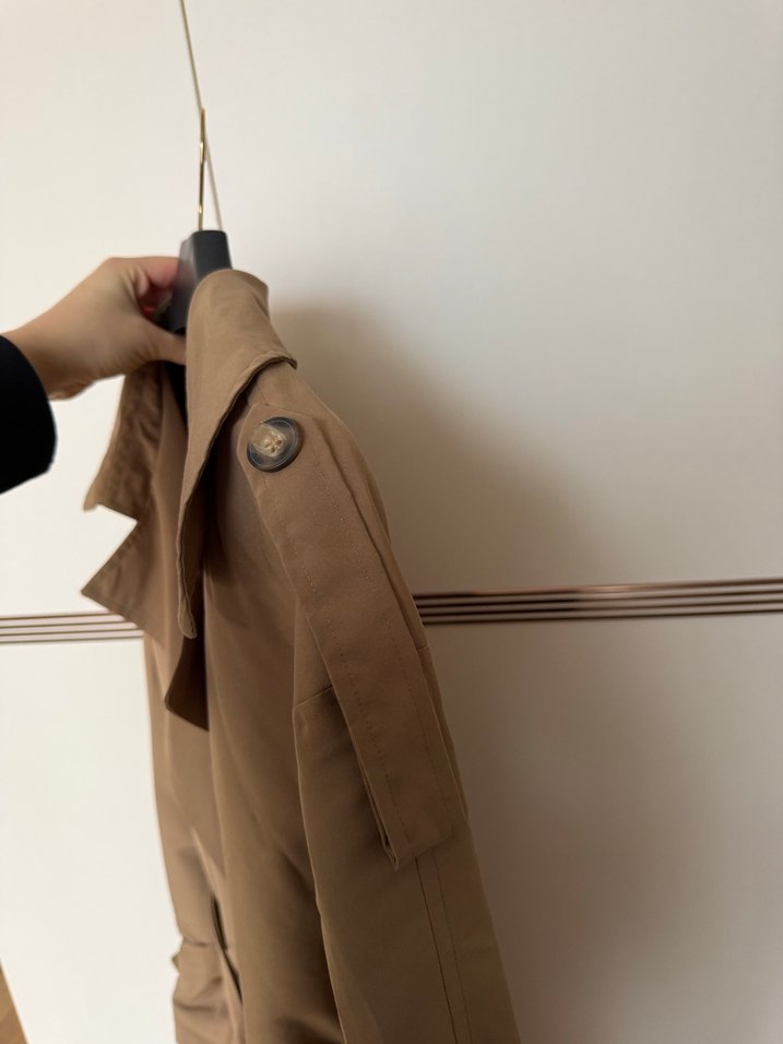 Camel uzun Kadın Trençkot - Görsel 4