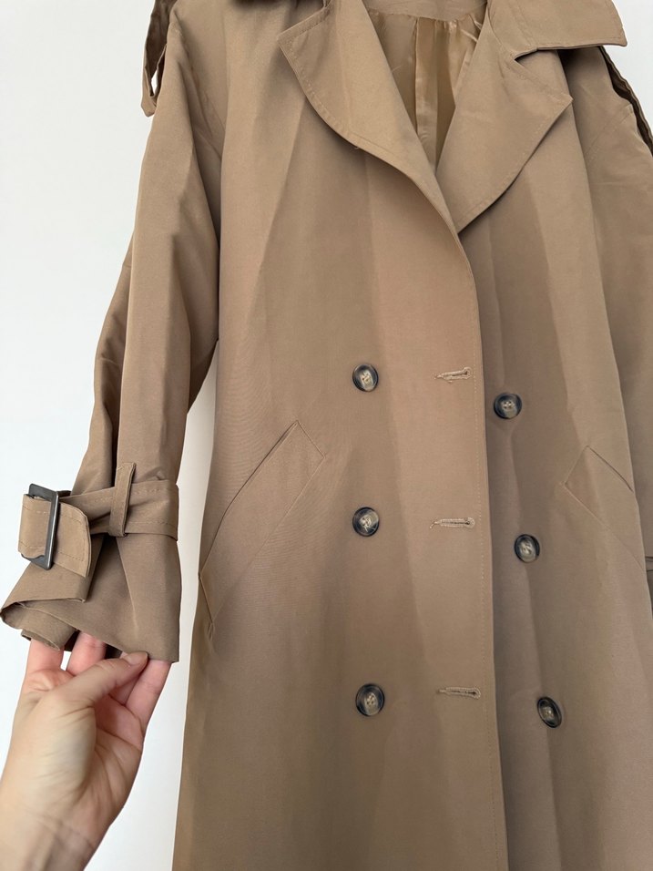 Camel uzun Kadın Trençkot - Görsel 2