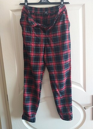 bershka boyfriend ekose pantolon
