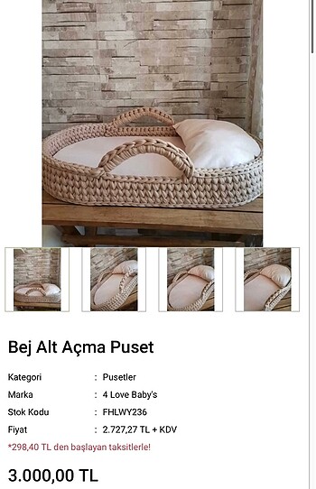 Bebek alt açma puseti (el yapımı)