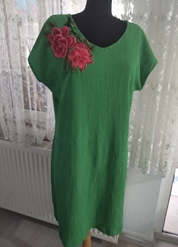 Bürümcük yeşil elbise