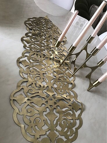 Beden altın Renk Deri gold runner #runner #golddekor