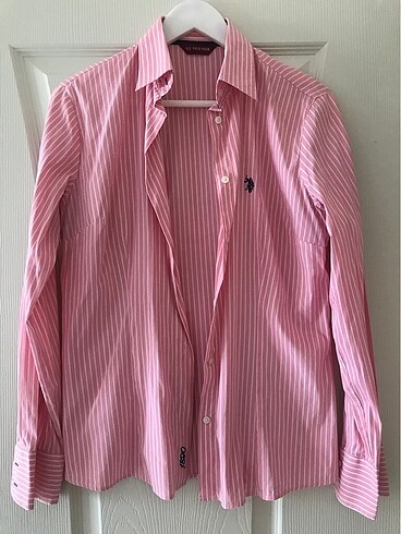 U.s Polo assn çizgili pembe gömlek