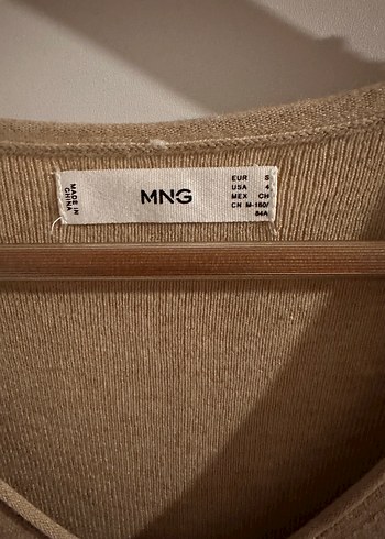 Bej V Yaka Uzun  Elbise - Görsel 2