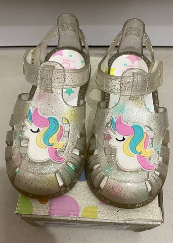 #Igor kız Çocuk Unicorn Figürlü Şeffaf Sandalet - Görsel 2