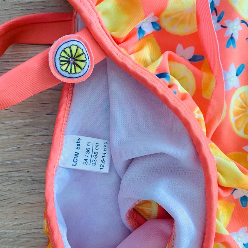 Turuncu Desenli Kız Çocuk Mayo - Görsel 2