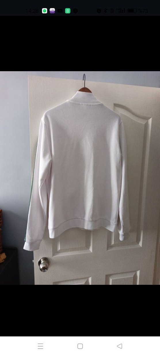 Lacoste Beyaz Fermuarlı Sweatshirt - Görsel 2