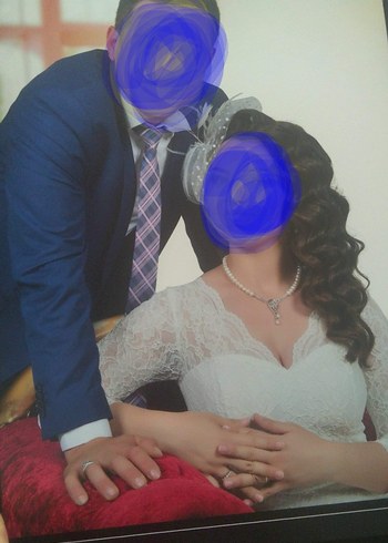 Beyaz Midi A Kesim nikah elbisesi