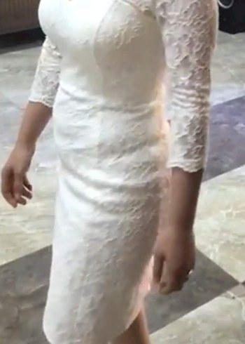 Trendyol & Milla Beyaz Midi A Kesim nikah elbisesi