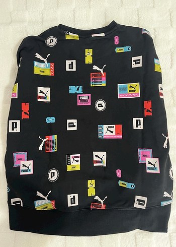 xs Beden Puma Çok Renkli Baskılı Oversize Sweatshirt