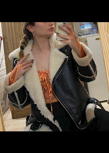 Stradivarüs marka yünlü ceket - Görsel 2