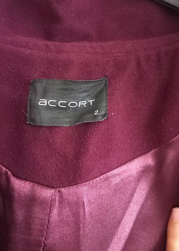 Mor Düğmeli Uzun Kadın Kaban - Görsel 3