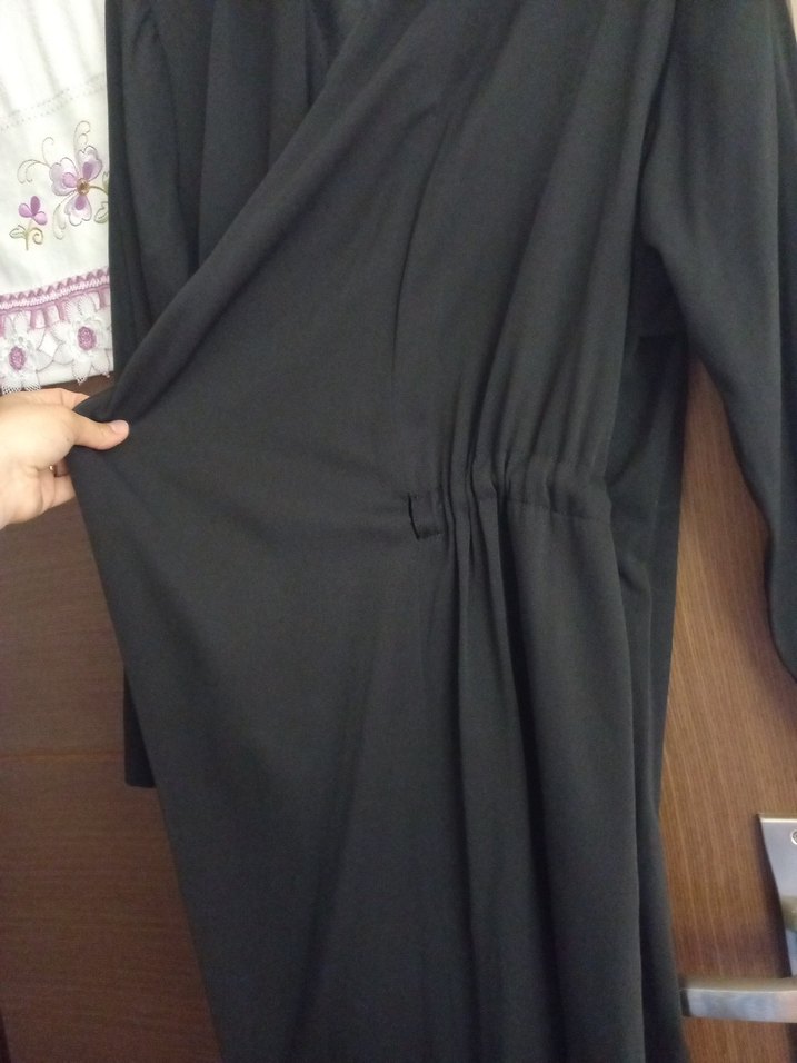 Siyah Uzun Drapeli Kadın Tunik - Görsel 3