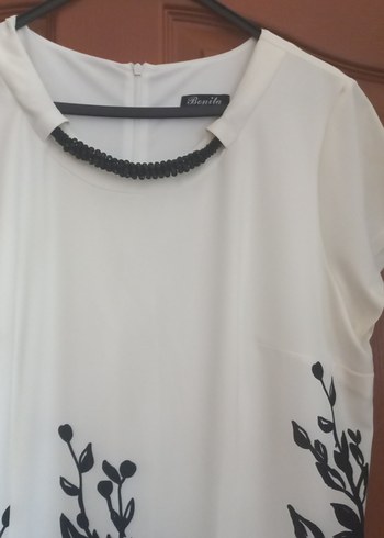 Kısa Kollu Midi Desenli Kadın Elbise - Görsel 3