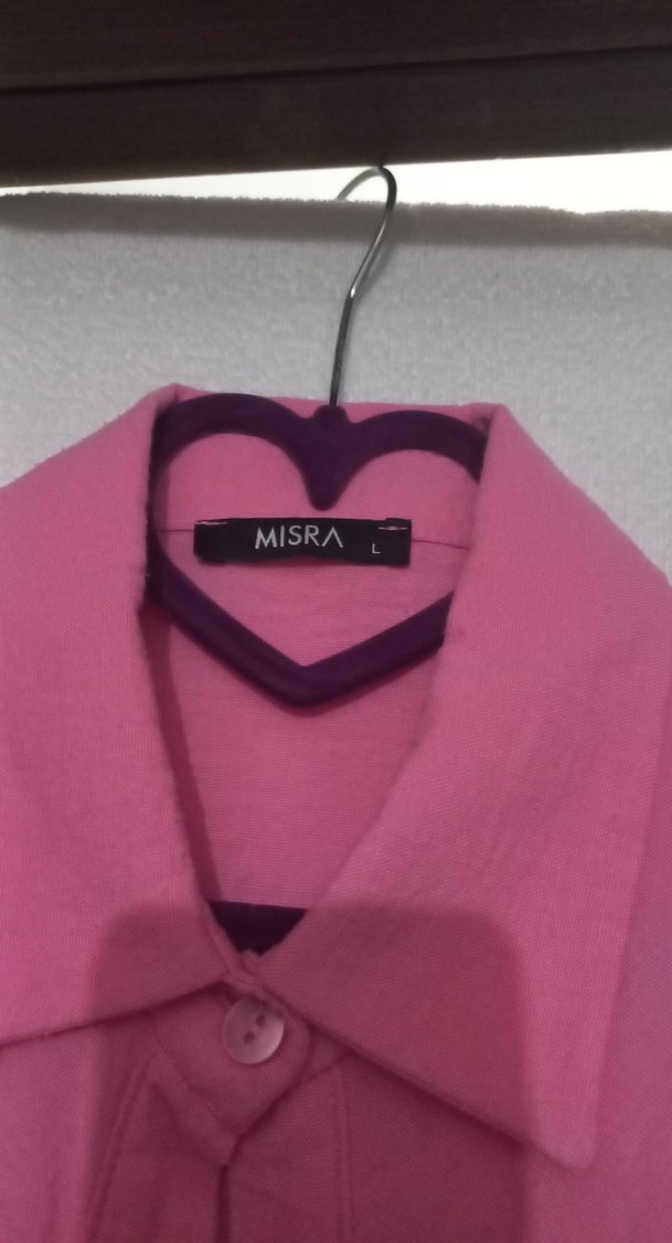 Pembe Düğmeli Uzun Kollu Gömlek - Görsel 2