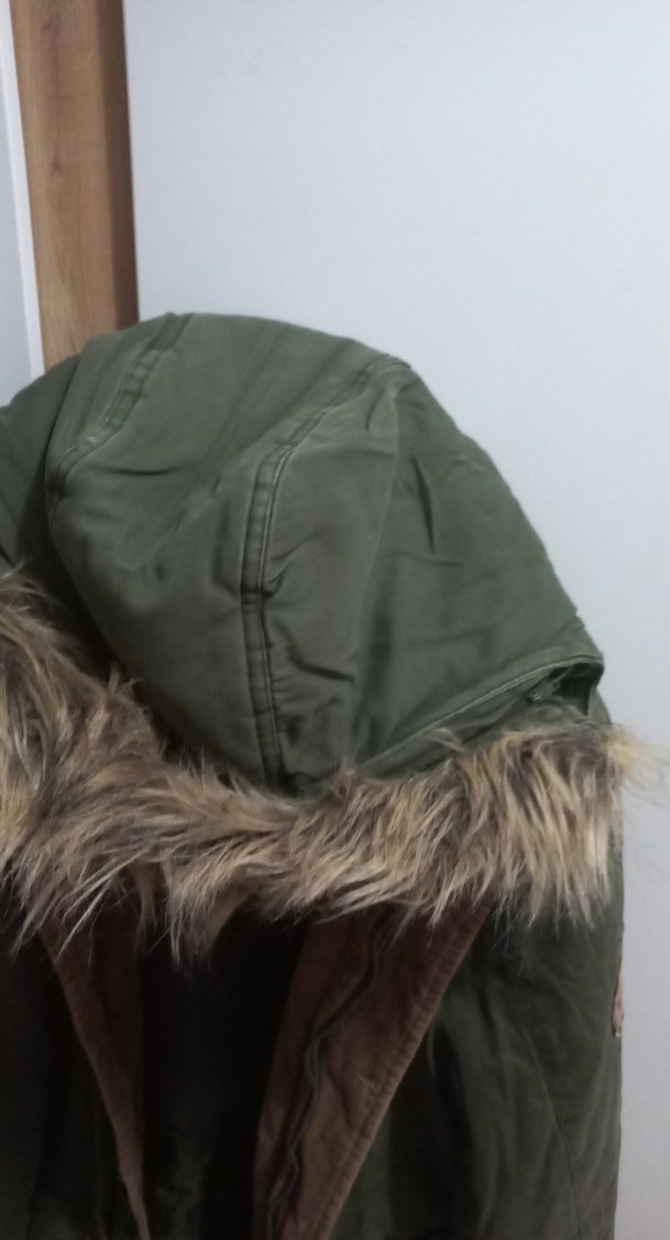 Düğmeli Erkek Haki Midi parka - Görsel 5