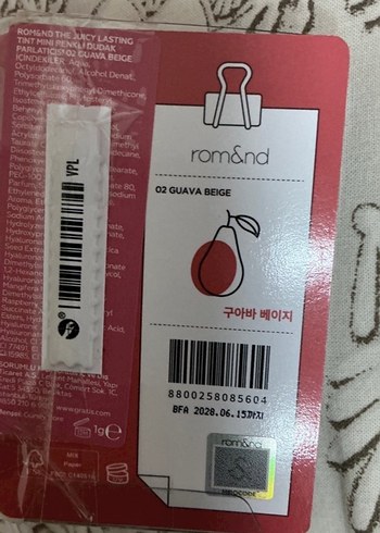romand rom&nd mini tint 02 guava beige tavşan dili pembe kore - Görsel 5
