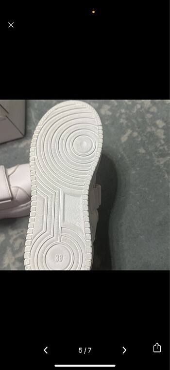 beyaz platform cırtlı beyaz spor ayakkabı - Görsel 6