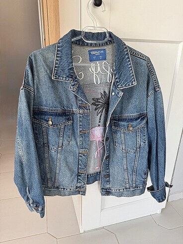 Pull and Bear Pull and Bear Flamingo Desenli Kot Ceket