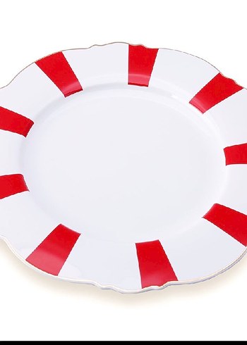 Karaca Kırmızı Çizgili Romantic Servis Tabağı - Görsel 2