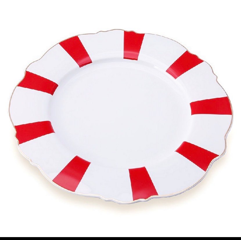 Karaca Kırmızı Çizgili Romantic Servis Tabağı - Görsel 2