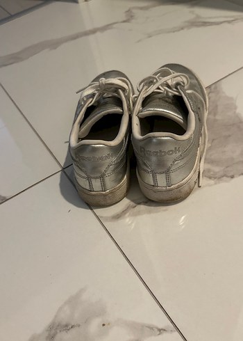 Gri Metalik Kadın Spor Ayakkabı Platform Topuk - Görsel 3