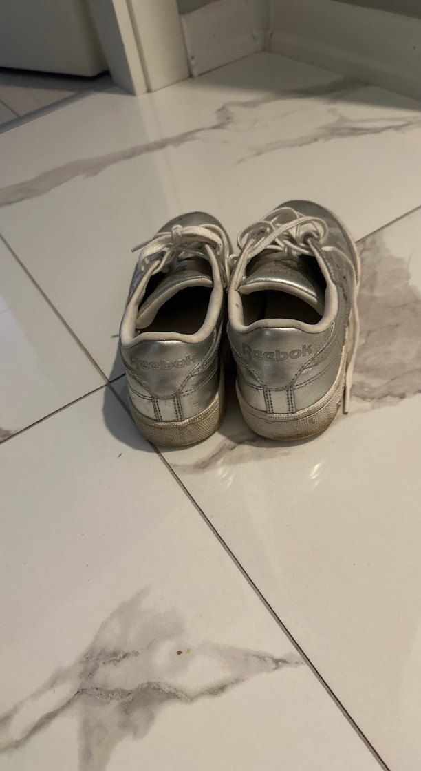 Gri Metalik Kadın Spor Ayakkabı Platform Topuk - Görsel 3