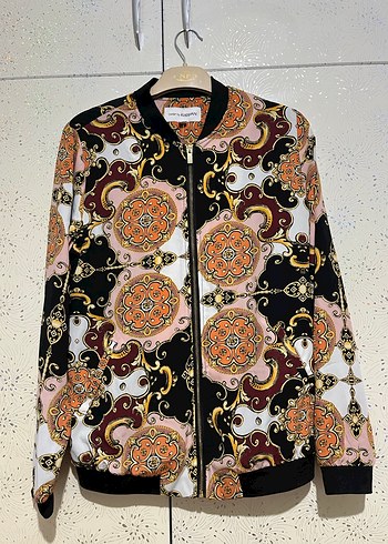 Desenli Fermuarlı Kadın Ceket - Görsel 2