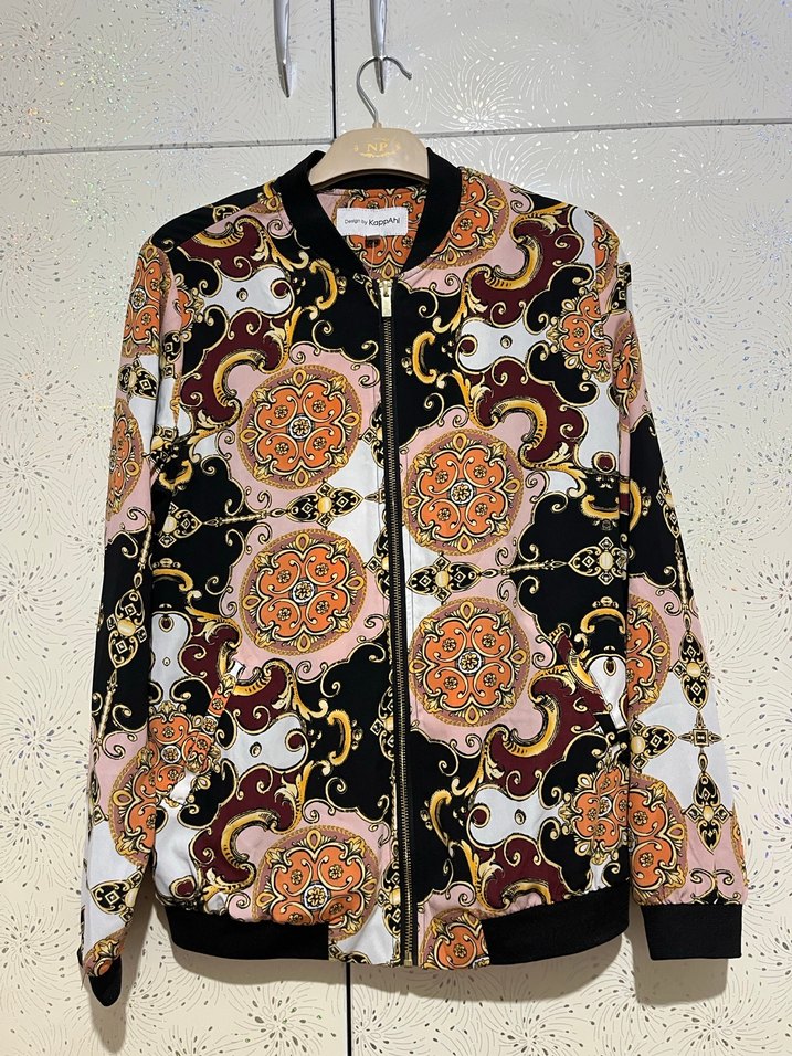 Desenli Fermuarlı Kadın Ceket - Görsel 2