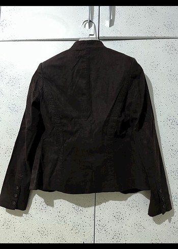 Düğmeli Kahverengi Kadın Süet Ceket - Görsel 2