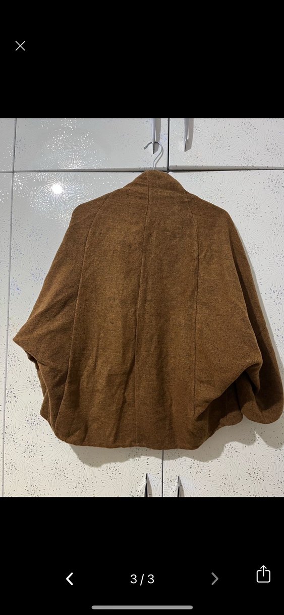 Düğmeli Kahverengi Midi Kadın Yün Kaban - Görsel 3