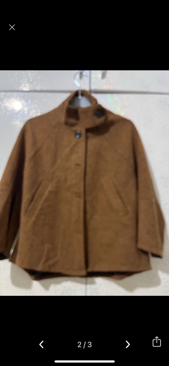 Düğmeli Kahverengi Midi Kadın Yün Kaban - Görsel 2