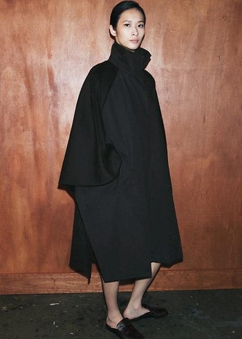 Siyah Midi Deri Kadın Kaban - Görsel 3