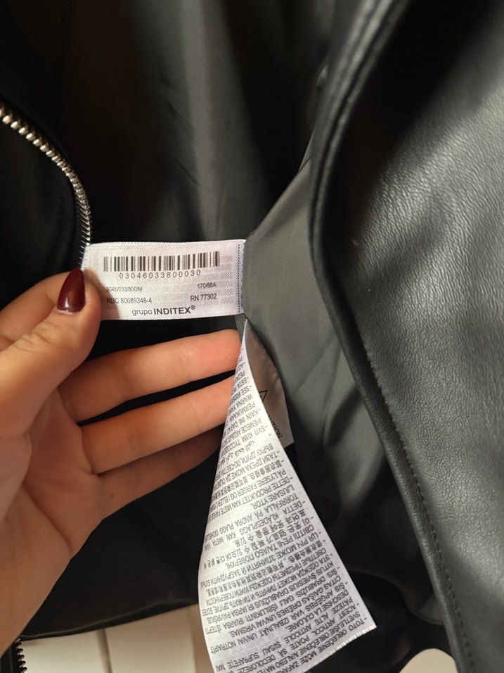 Kadın Siyah Deri Biker Ceket - Görsel 3