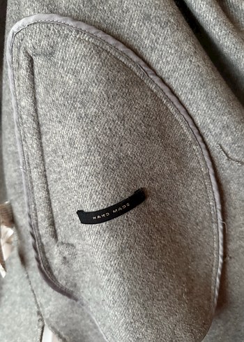 Gri Yün Midi  Kaban - Görsel 4