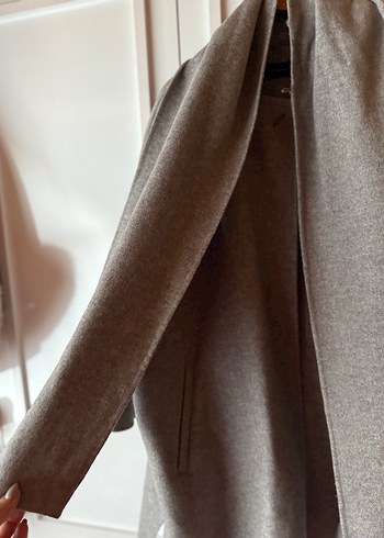 Gri Yün Midi  Kaban - Görsel 2