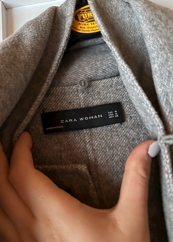 Gri Yün Midi  Kaban - Görsel 3