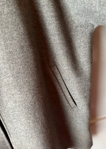 Gri Yün Midi  Kaban - Görsel 9