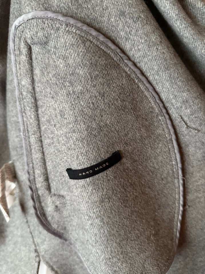 Gri Yün Midi  Kaban - Görsel 4