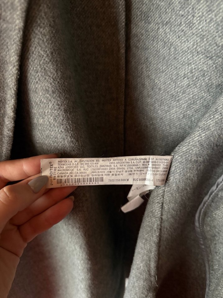 Gri Yün Midi  Kaban - Görsel 5