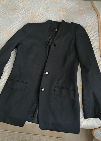 SLN Lacivert kumaş ceket/blazer vatkalı 