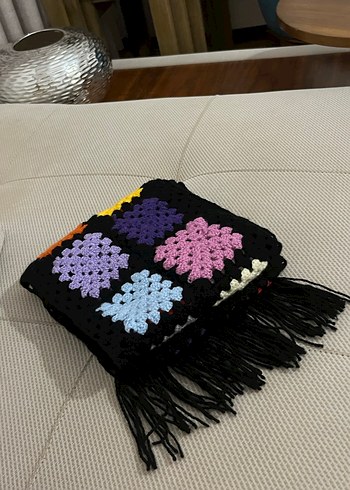 Renkli Örgü Kadın Şal - Görsel 3