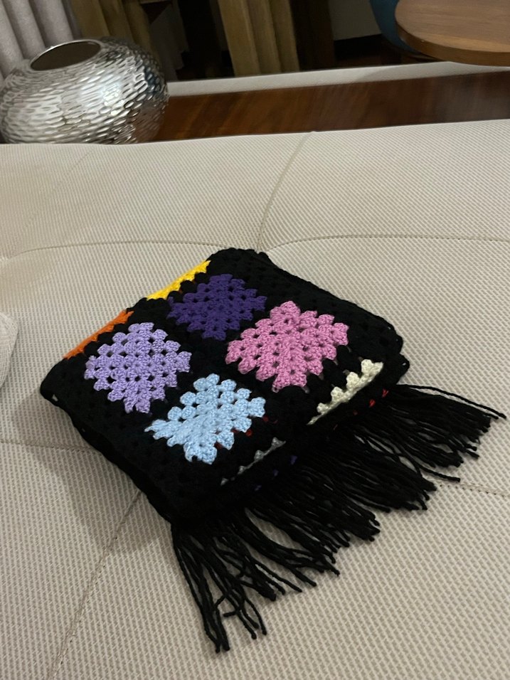 Renkli Örgü Kadın Şal - Görsel 3