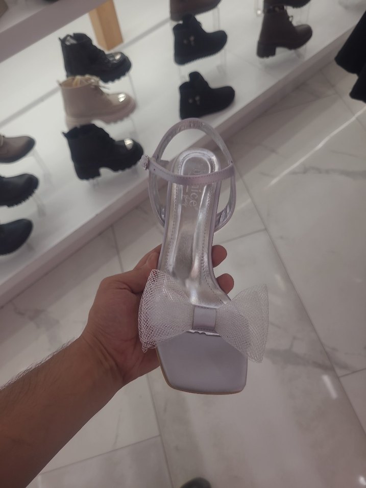 Diger Gri renk Topuklu Kadın Abiye Ayakkabı - Görsel 2