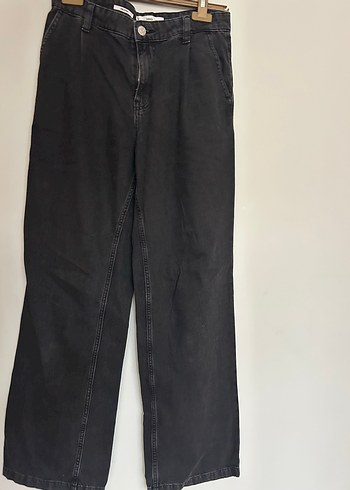 Mango Kadın Siyah Rahat Kesim Midi Boy Jean Pantolon