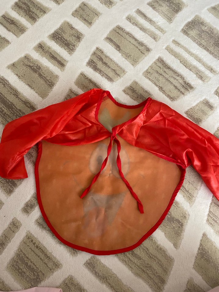 Nakışlı Kırmızı Bebek Önlüğü - Görsel 3